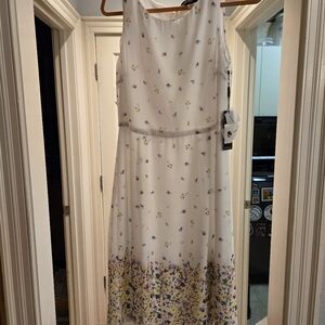 Karl Lagerfeld White Floral Midi Dress